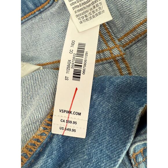 Victoria's Secret Denim by PINK High Rise Zip Fly Cut Off Short Blue Size 18 NWT - Picture 12 of 16